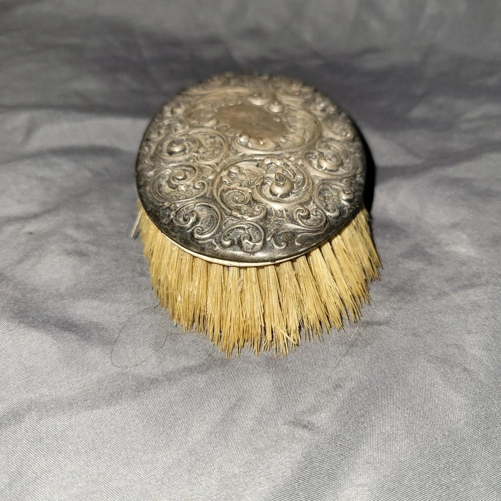 Antique Sterling 925 Engraved Vanity Brush